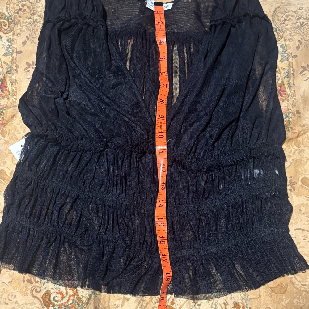 Black Sheer Ruffle Crop Top - Picture 7 of 7